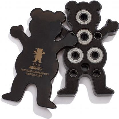 Grizzly Black Skateboard Bearings (8-pack)