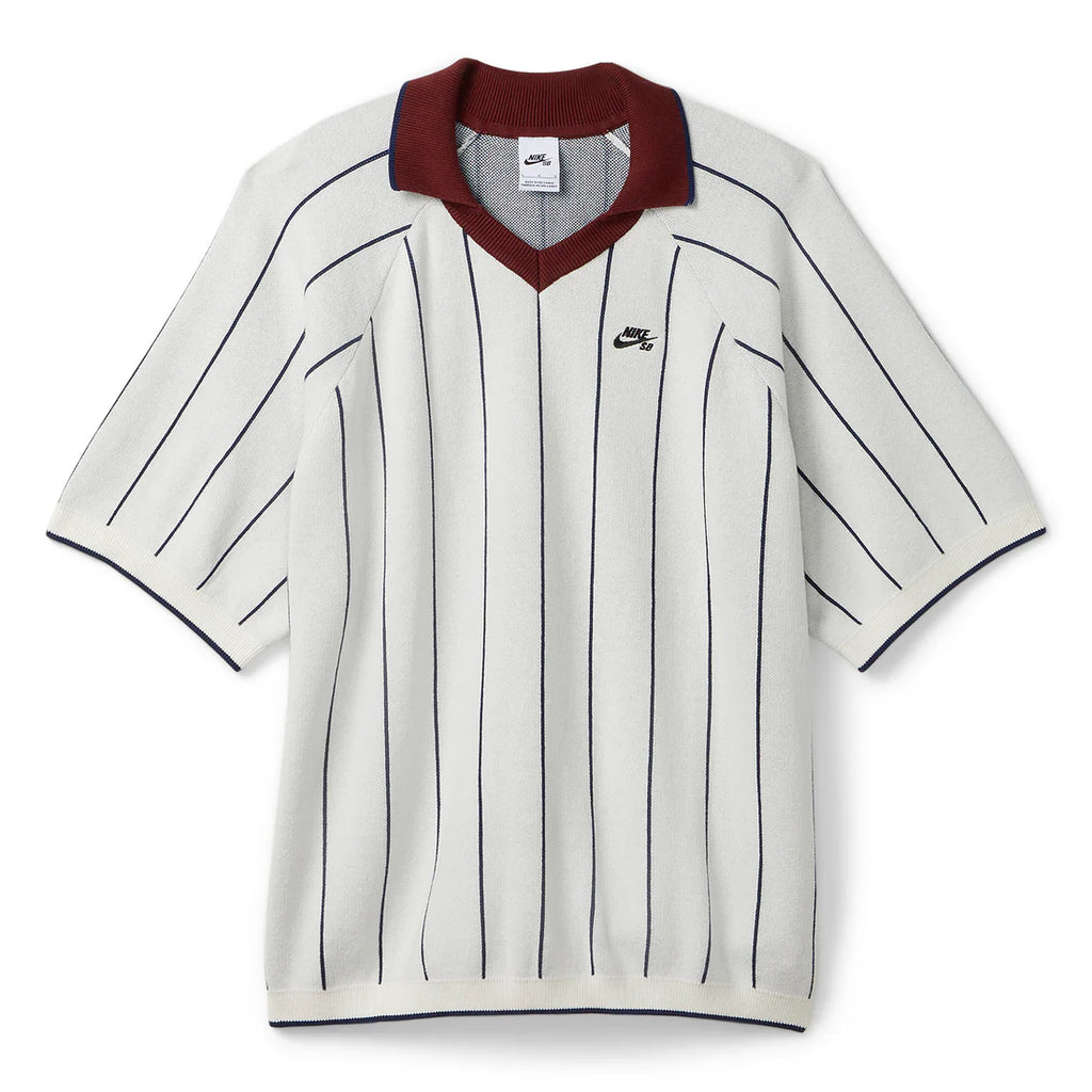 Nike SB Short-Sleeved Polo Skate Sweater (Sail/Midnight Navy/Red