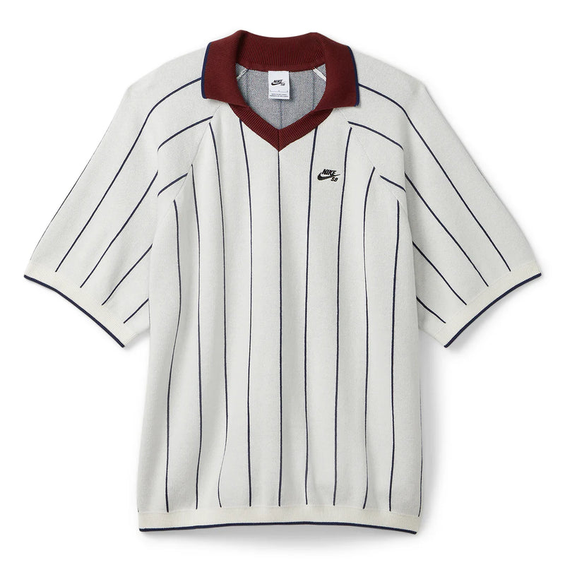 Nike SB Short-Sleeved Polo Skate Sweater (Sail/Midnight Navy/Red)
