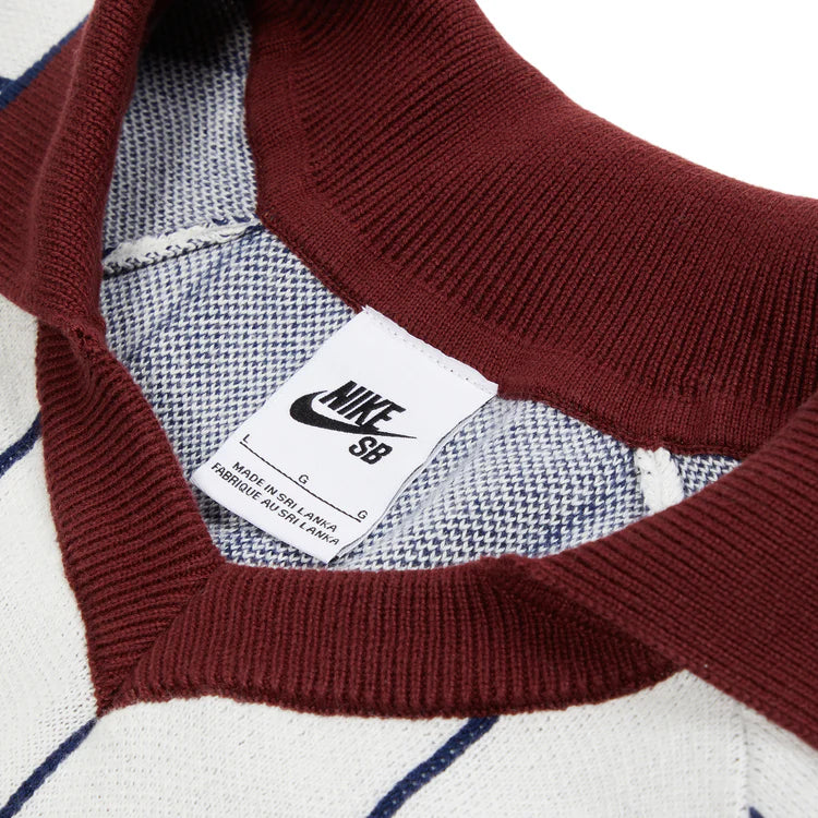 Nike SB Short-Sleeved Polo Skate Sweater (Sail/Midnight Navy/Red)