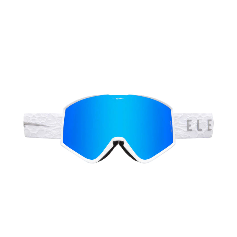 electric kleveland goggle Electric Kleveland Matte White Nuron Blue Chrome – Theory Skate Shop