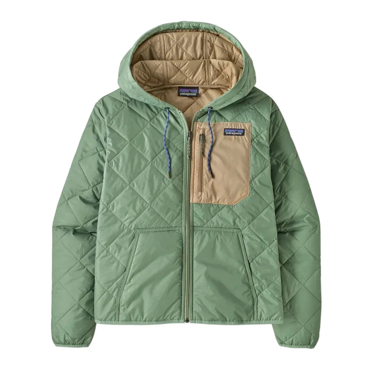 Patagonia Women's Diamond Quilted Bomber Hoody (Green)