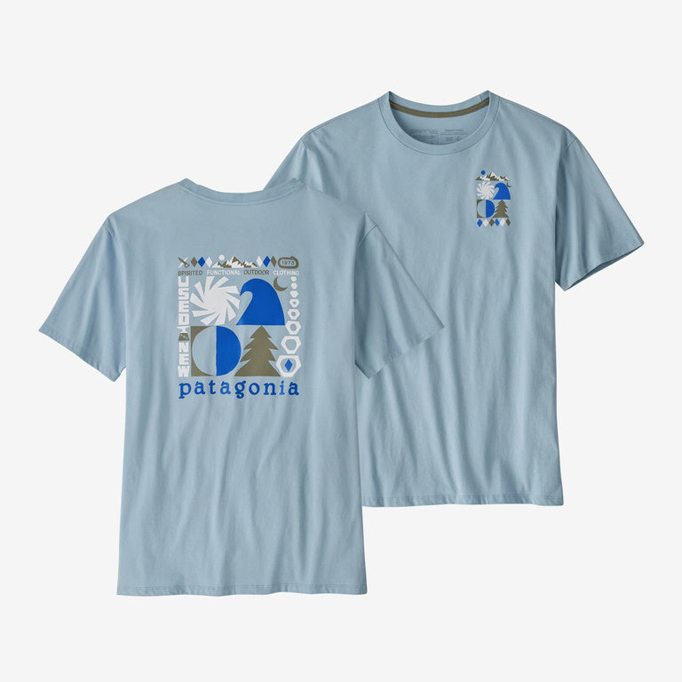 Patagonia Spirited Seasons Organic T-Shirt Steam Blue