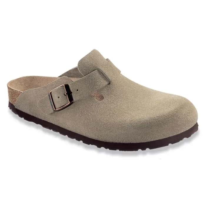 Birkenstock Boston BS Taupe Soft Footbed Suede Leather