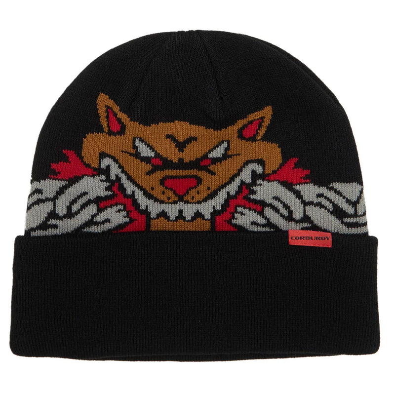 Corduroy Beanie Keep Out Black