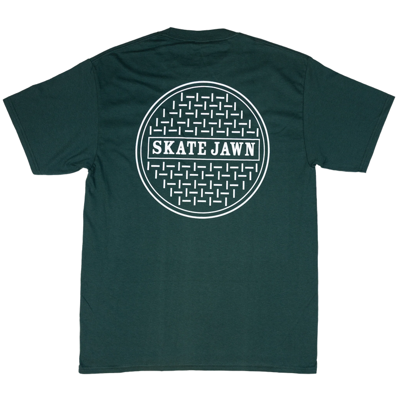 Skate Jawn Sewer Cap Tee (Dark Green)