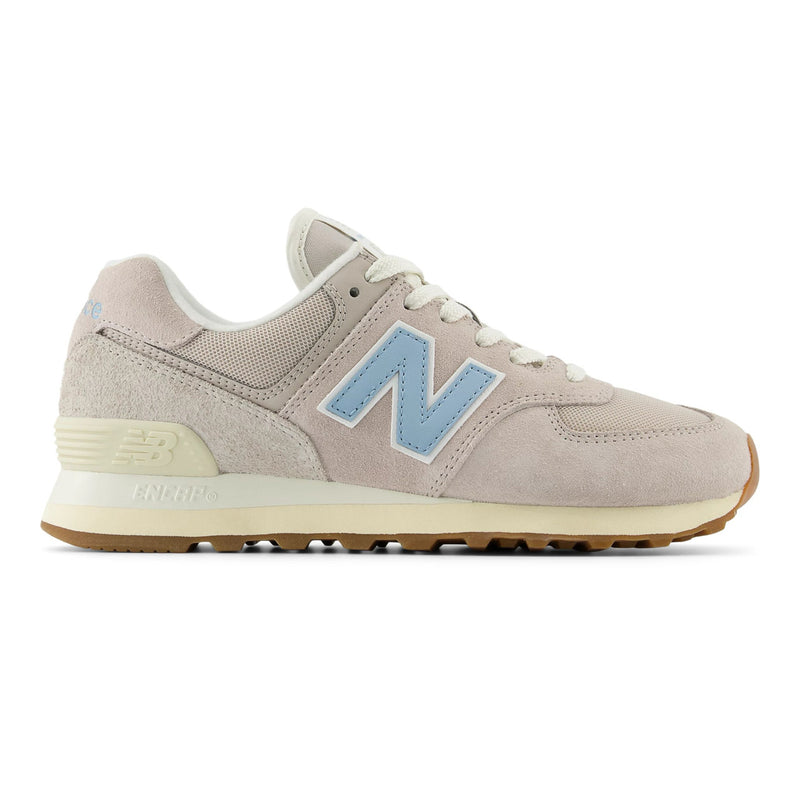 New Balance 574 Womens Moonrock with chrome blue and sea salt Theory Skate Shop