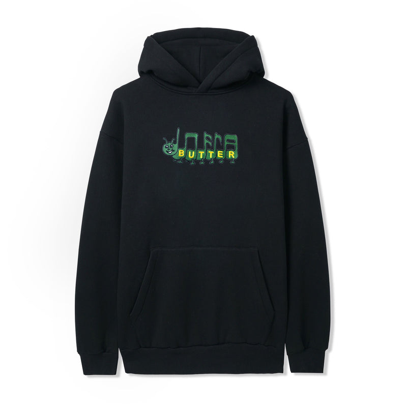 Butter Goods Caterpillar Embroidered Pullover Hoodie Black