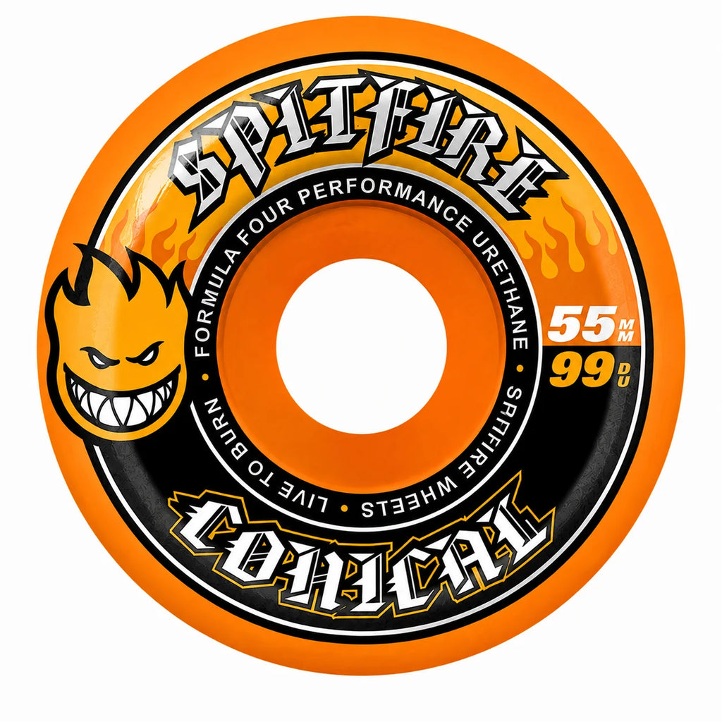 Spitfire Formula Four Conical 99D 55mm Orange Wheels – Theory