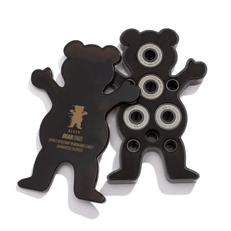 Grizzly Black Skateboard Bearings (8-pack)