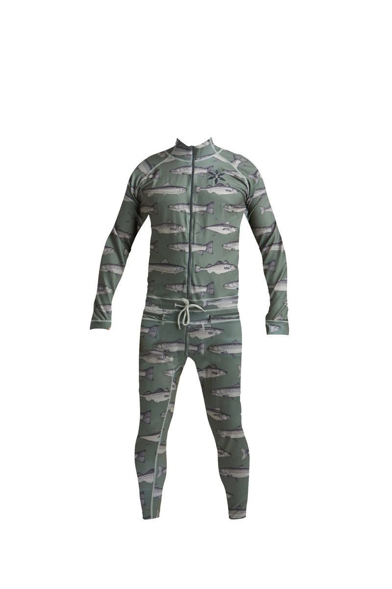 Airblaster Mens Hoodless Ninja Suit Olive Fish