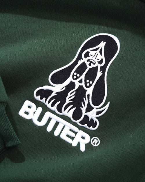 Butter Goods Hound Embroidered Pullover Hoodie Dark Green