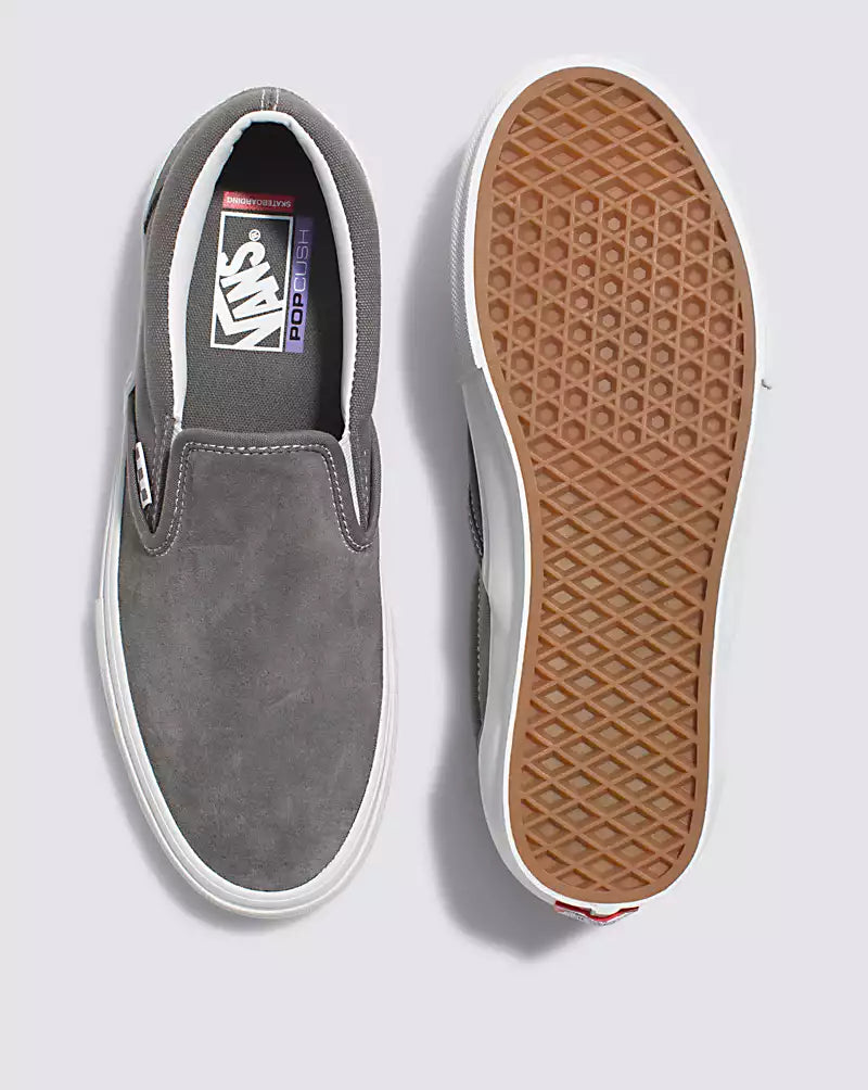 Vans Skate Slip On (Pewter/White)