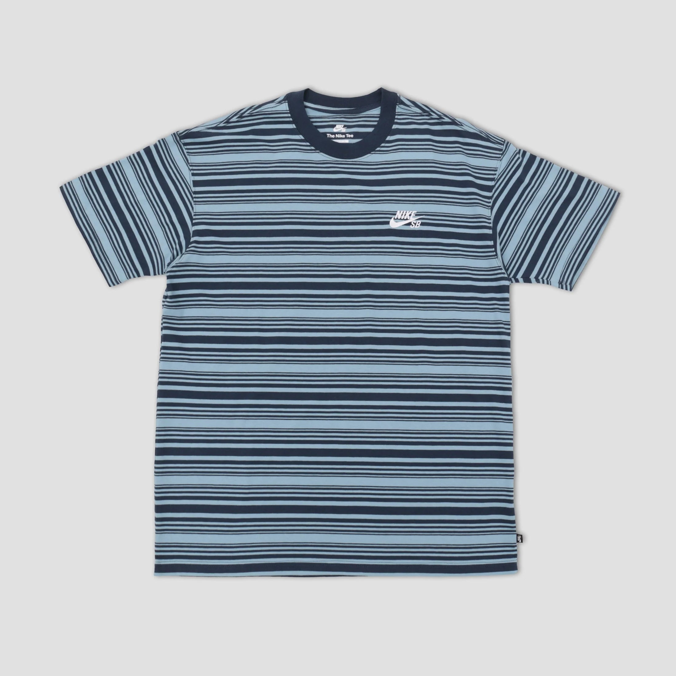 Nike SB Striped T Shirt Denim Turquoise