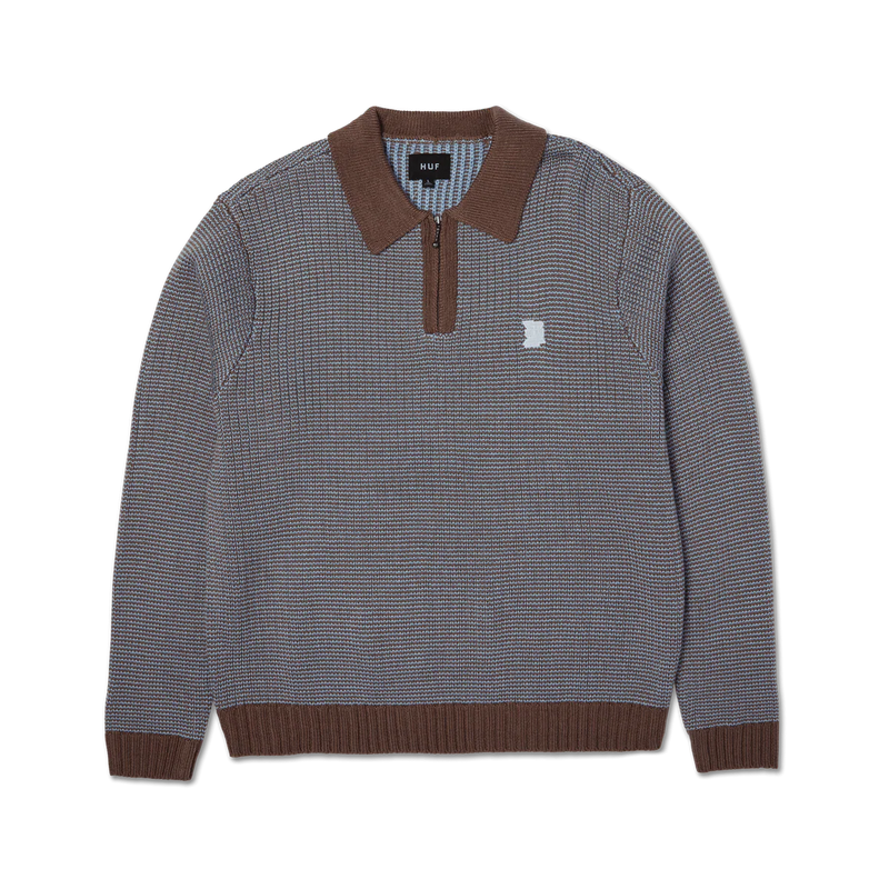 Huf Megablast Two Tone Waffle Sweater (Washed Blue/Moss)