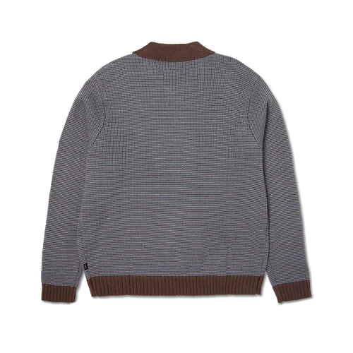Huf Megablast Two Tone Waffle Sweater (Washed Blue/Moss)