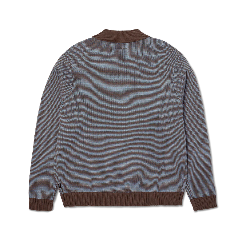 Huf Megablast Two Tone Waffle Sweater (Washed Blue/Moss)