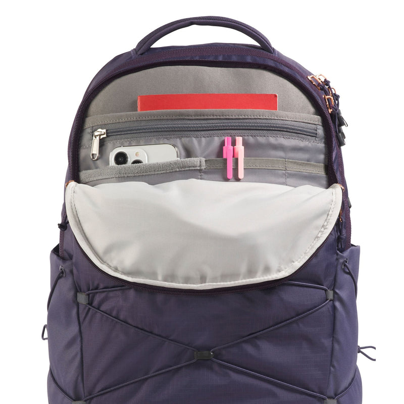 blue and coral north face backpack Women's Borealis Luxe lined pocket for sunglasses Hiking Backpack The North Face