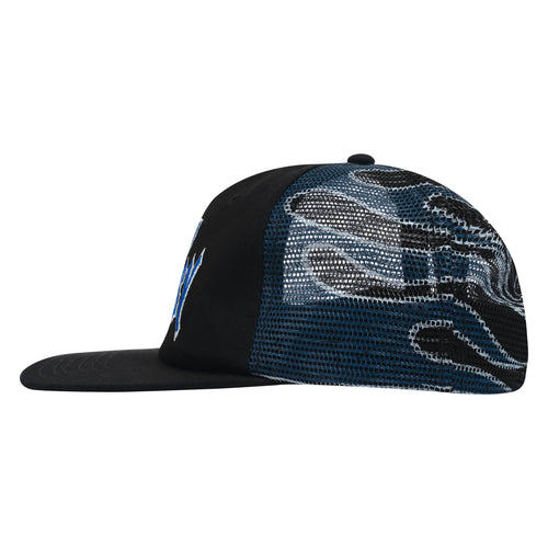 Sci-Fi Fantasy Biker Logo Mesh Hat Black