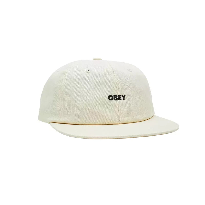 Obey Bold Twill 6 Panel Strapback Unbleached