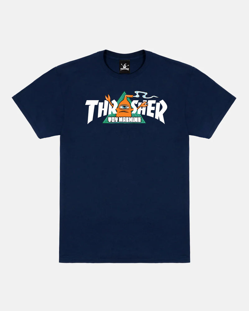 Thrasher/Toy Machine Vortex T Shirt Navy Blue