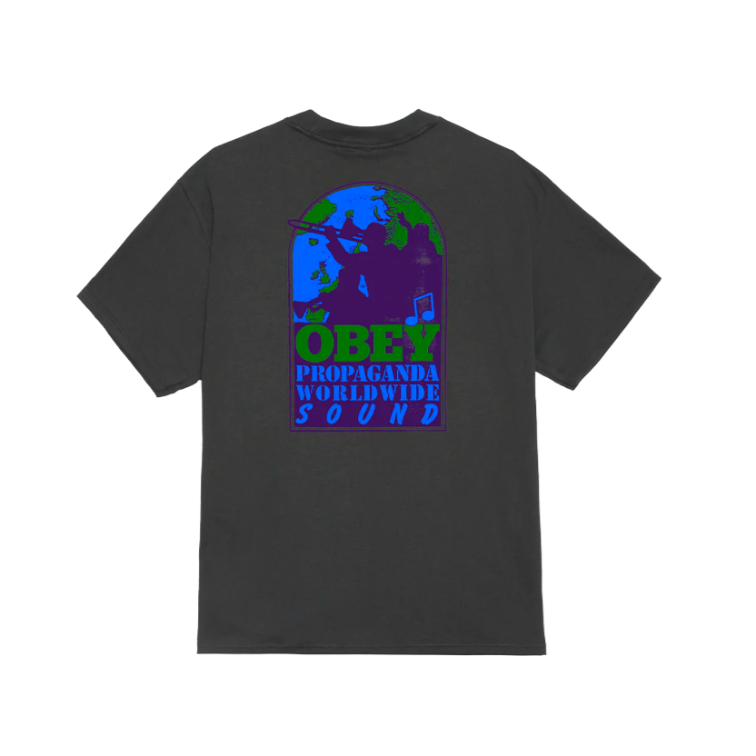 Obey Worldwide Sound Tee Vintage Black