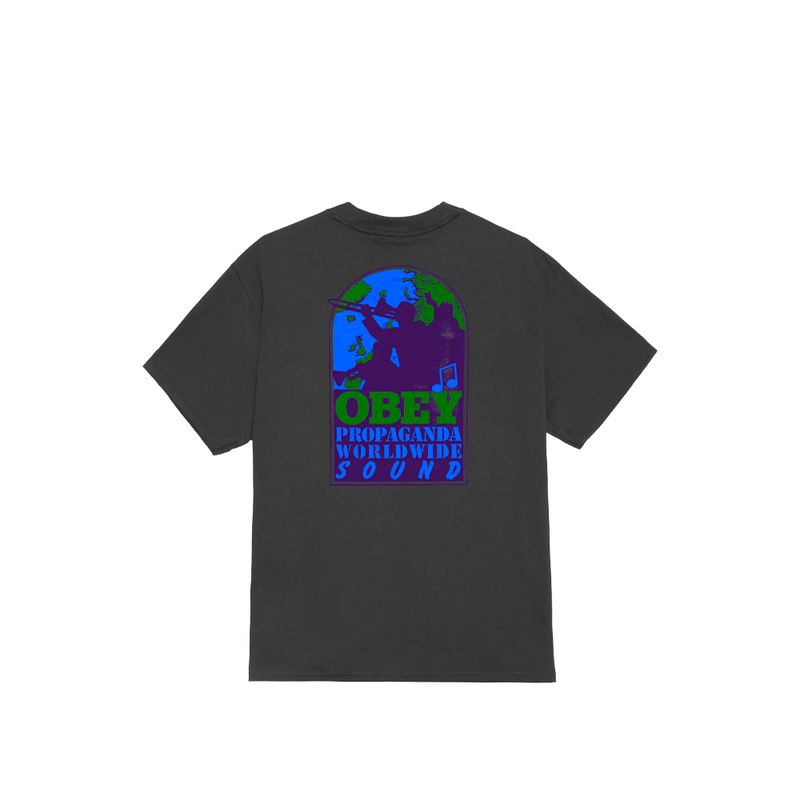 Obey Worldwide Sound Tee Vintage Black
