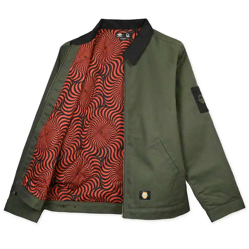 Dickies/Spitfire Quilt Lined Woven Twill Water Resistant Jacket Green