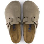Birkenstock Boston BS Toupe Soft Footbed Suede Leather