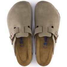Birkenstock Boston BS Toupe Soft Footbed Suede Leather