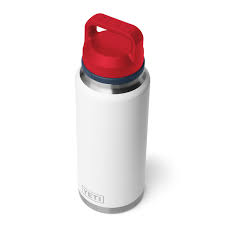 YETI Rambler 36 oz Bottle Chug Cap White/Rescue Red
