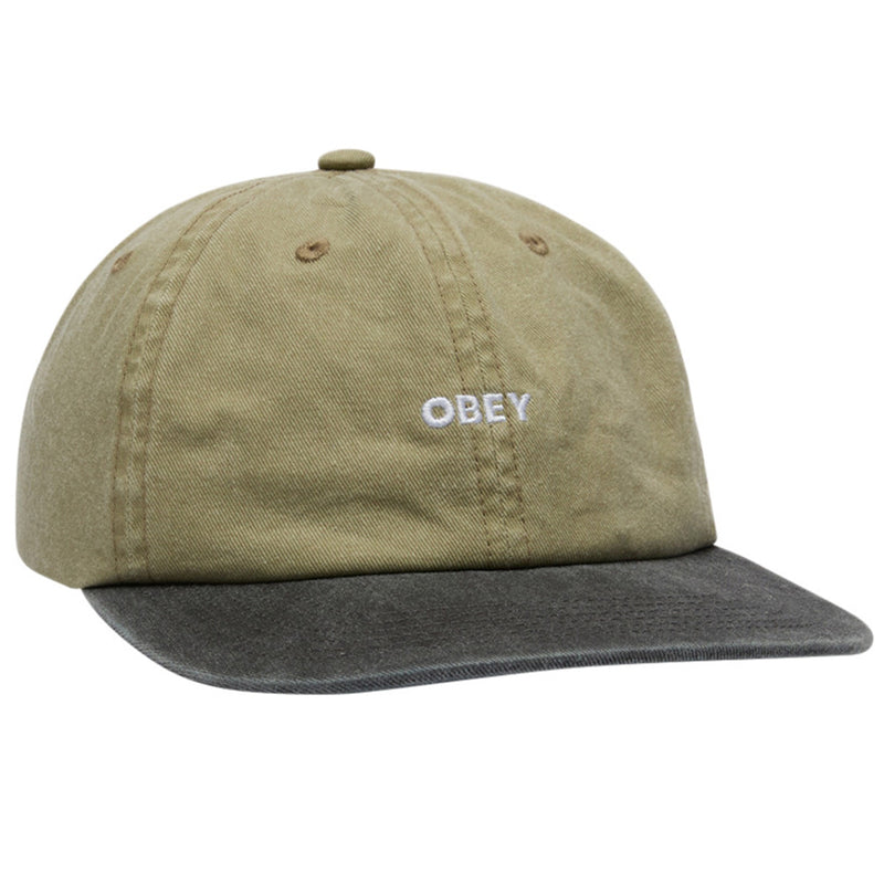 Obey 2 Tone Bold 6 Panel Strapback Pigment Khaki Multi