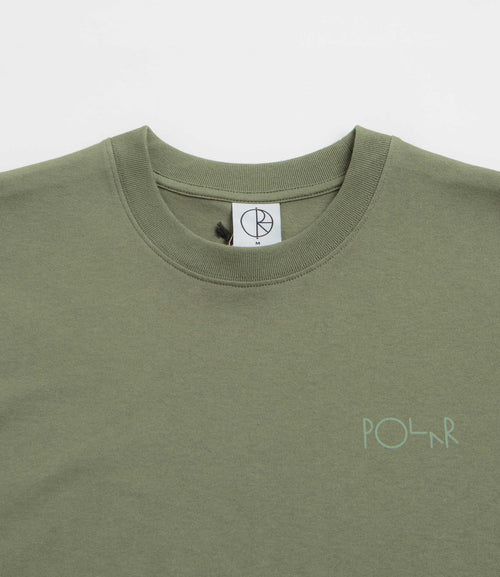 Polar Skate Co. Contrast Tee Spring 25 Stroke Logo Moss Green