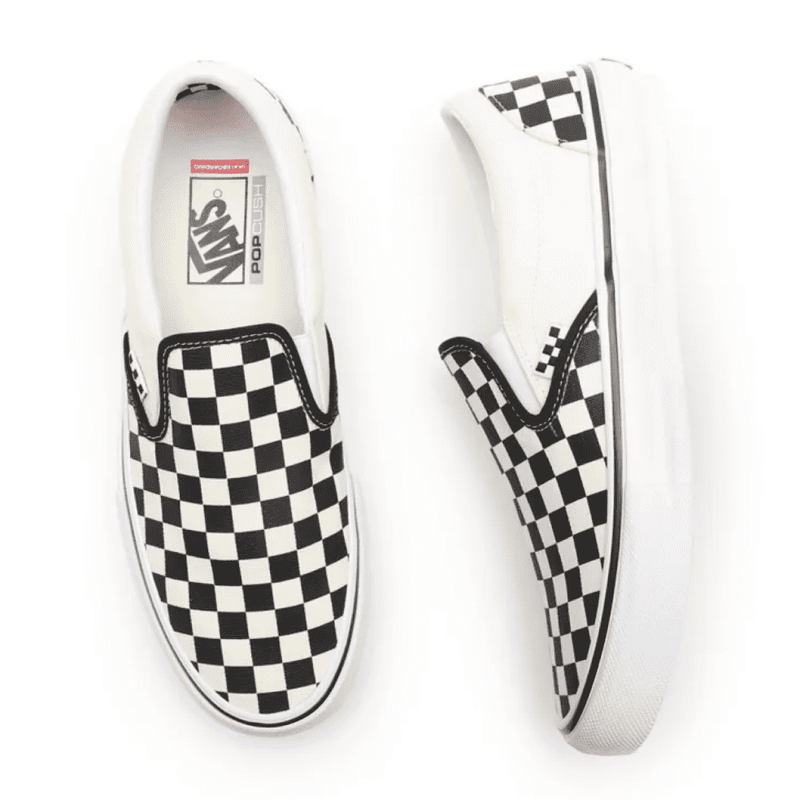 Vans Skate Slip On Checkerboard BLACK OFF White 6.5